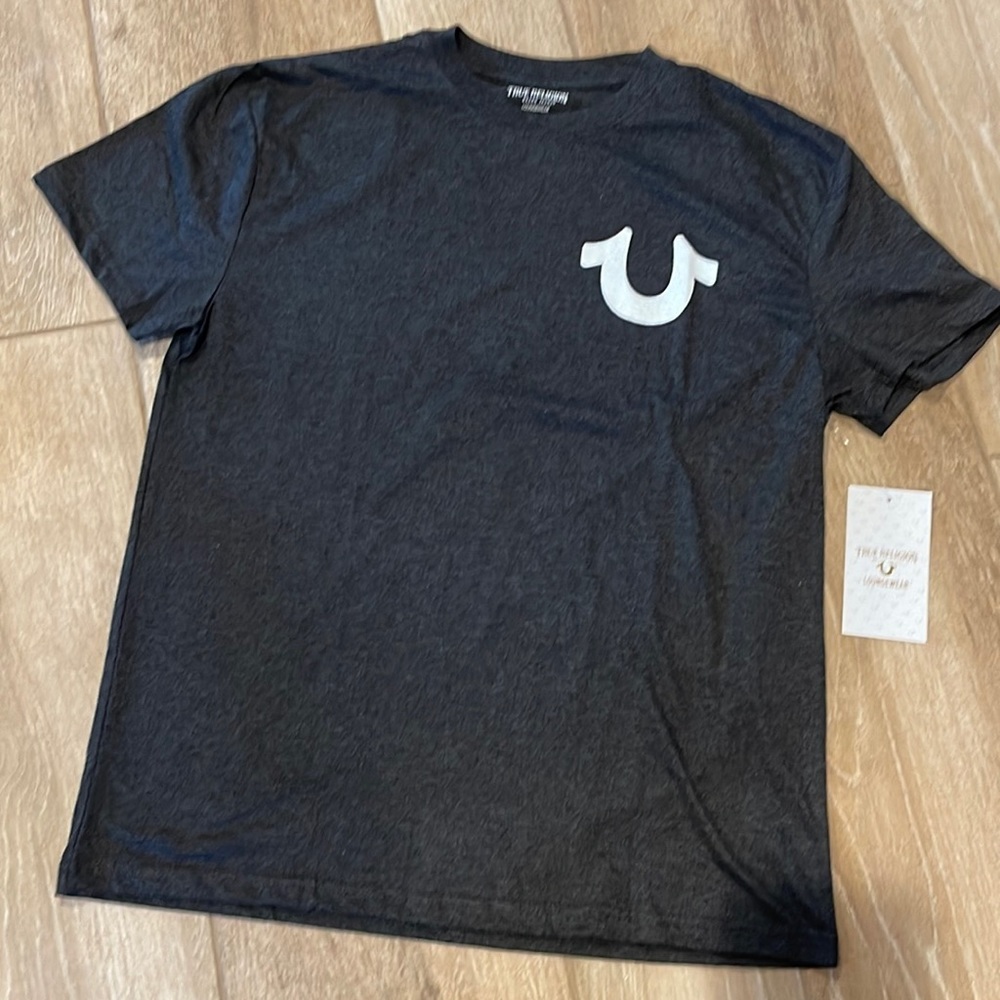 True Religion Charcoal/White Loungewear Tee Tee LARGE